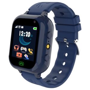 Ruopoem Montre Connectée Enfant, Montre Telephone avec SIM Appel SMS 25 Jeux SOS Caméra Musique MP3 Réveil Podomètre HD Écran Tactile, Montre Intelligente Enfants Cadeaux pour Filles Garçons